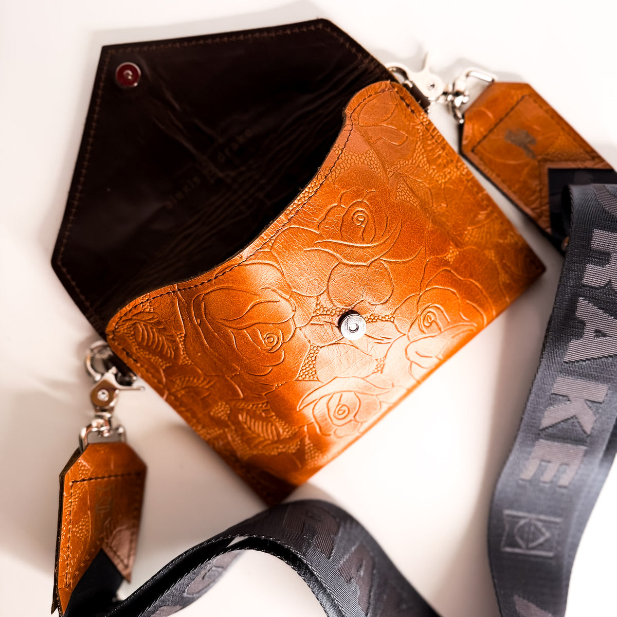 Steamboat Collection | Envelope Cellphone Crossbody | Gold Embossed