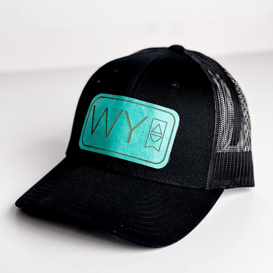 WY Trucker Hat | Black + Cactus Patch
