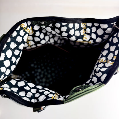 Midnight in Paris Collection | Lexington Shoulder Tote | Noir Suede + Emerald