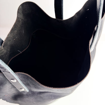 Midnight in Paris Collection | Market Tote |  Emerald + Noir Suede