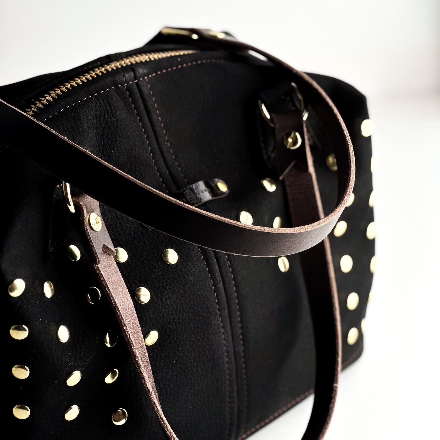 Midnight in Paris Collection | Ruthie Satchel + Shoulder Tote | Noir Suede