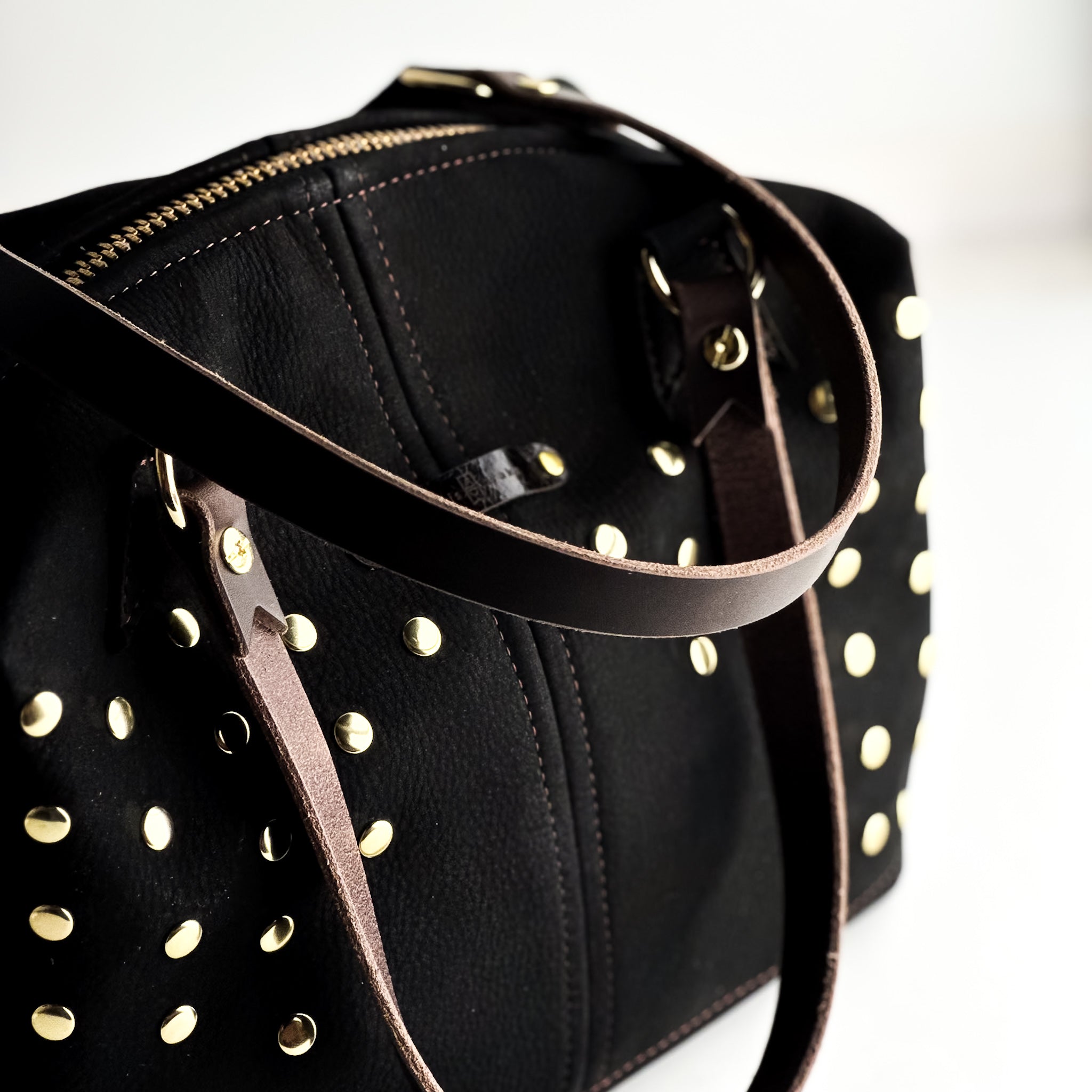 Midnight in Paris Collection | Ruthie Satchel + Shoulder Tote | Noir Suede