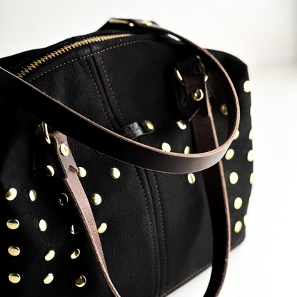 Midnight in Paris Collection | Ruthie Satchel + Shoulder Tote | Noir Suede