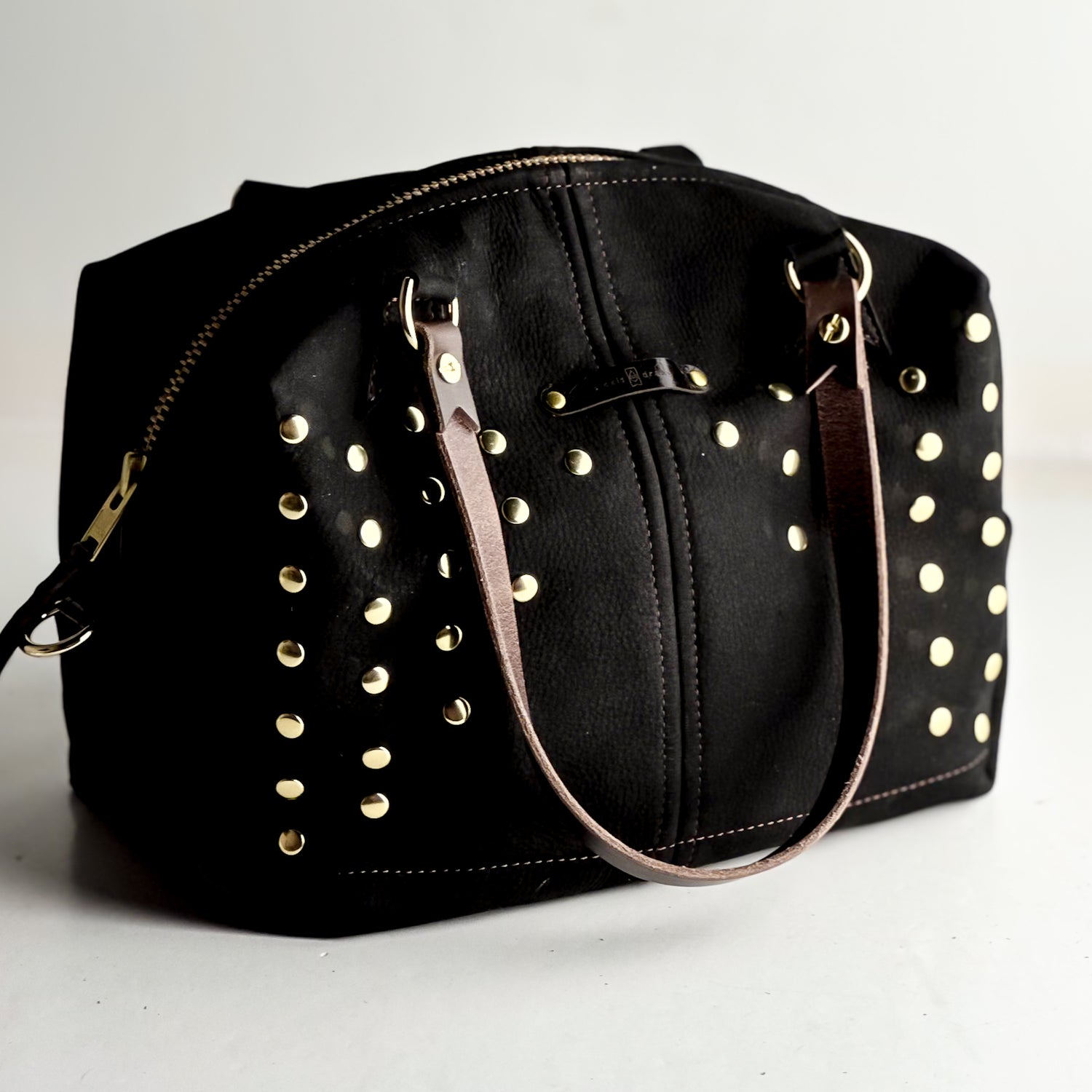 Midnight in Paris Collection | Ruthie Satchel + Shoulder Tote | Noir Suede