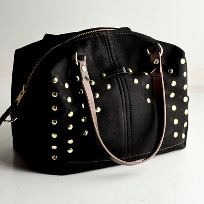 Midnight in Paris Collection | Ruthie Satchel + Shoulder Tote | Noir Suede