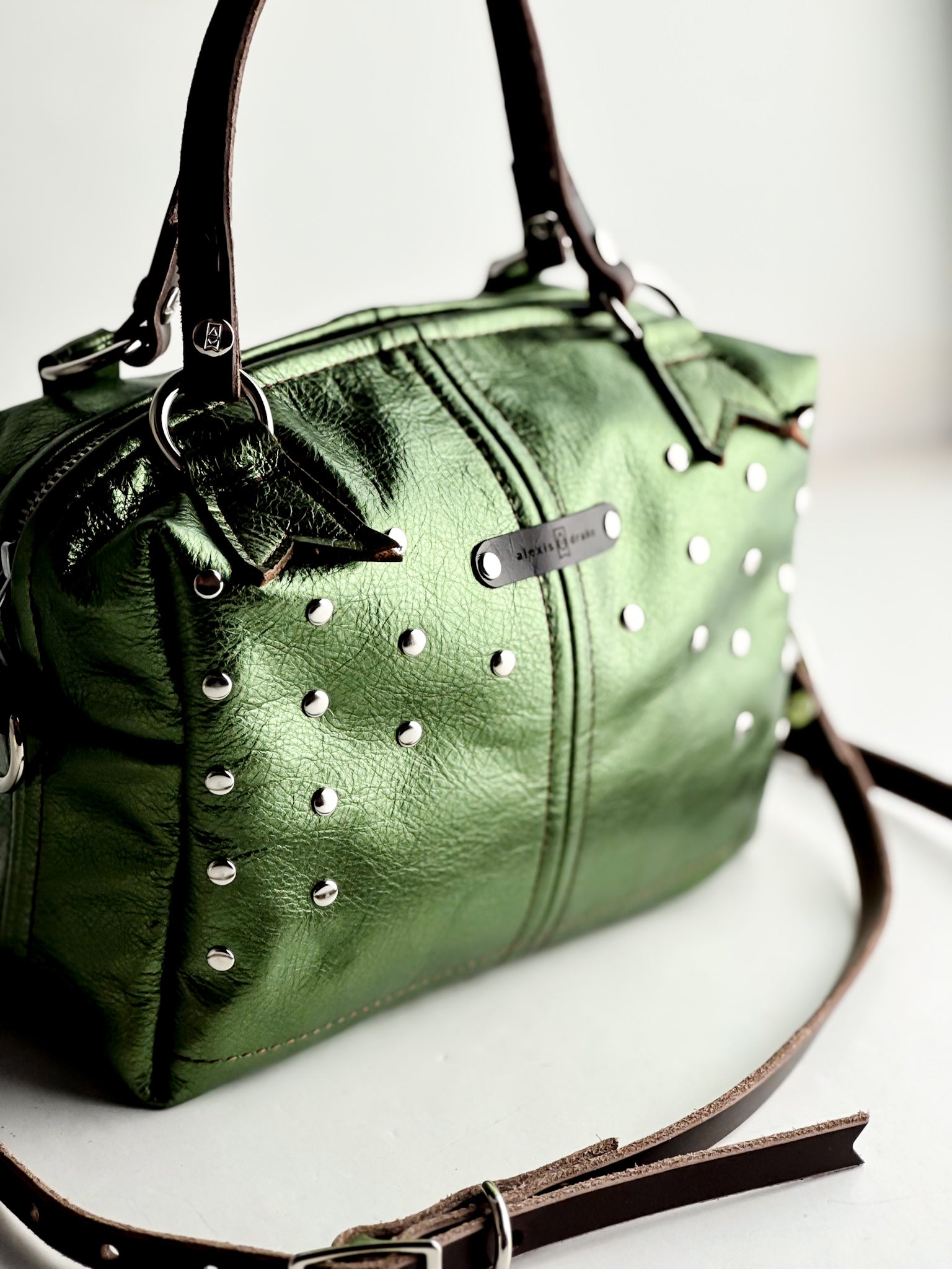 Midnight in Paris Collection | Dolly Satchel + Crossbody | Emerald