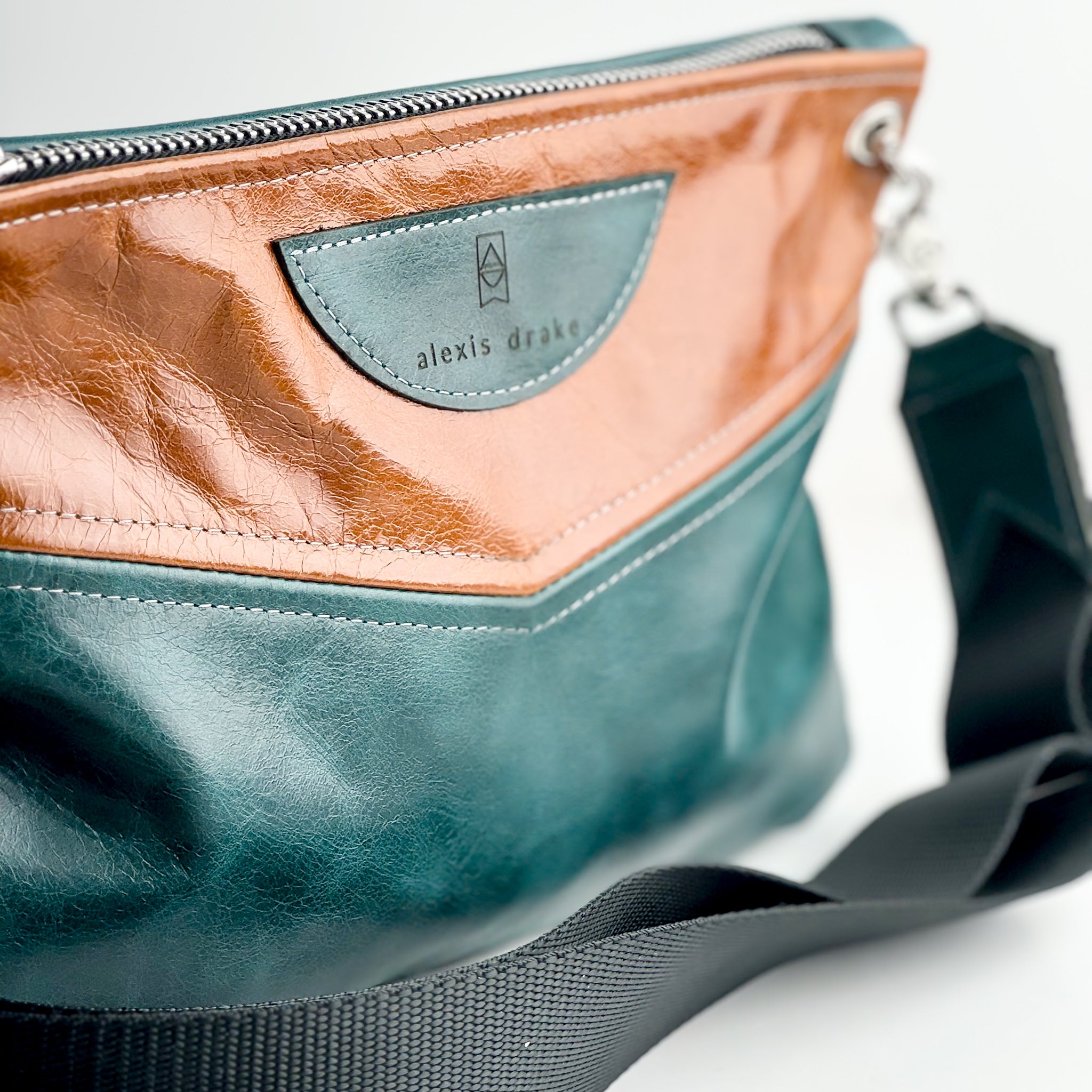 Western Woods Collection | Jackie Crossbody | Bourbon + Teal Spruce