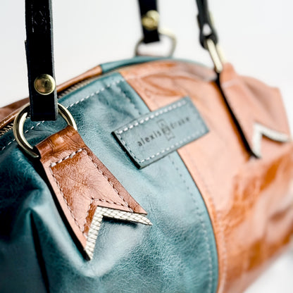 Western Woods Collection | Dolly Satchel + Crossbody | Teal Spruce + Bourbon