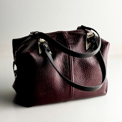 French Collection | Ruthie Satchel + Shoulder Tote | Rugged Burgundy