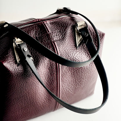 French Collection | Ruthie Satchel + Shoulder Tote | Rugged Burgundy