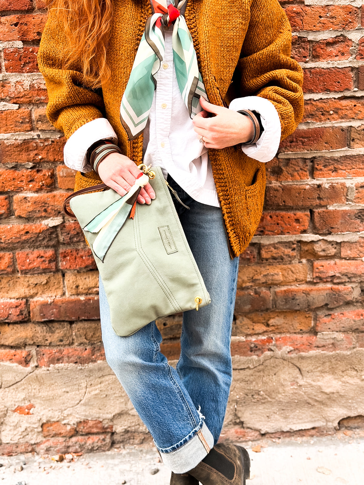Turning Season Collection | Jackie Wristlet + Crossbody | Sage