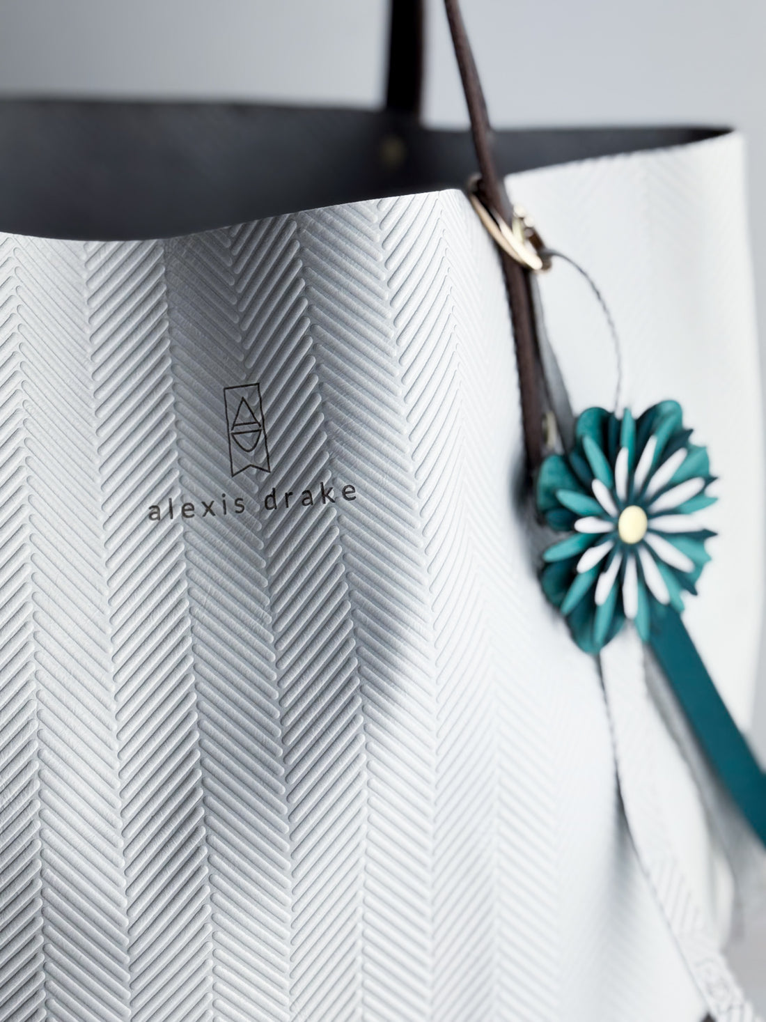 Tote Tuesday Collection | Market Tote | White Embossed + Chocolate