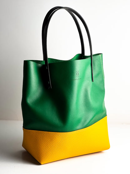 Made To Order | Bison Collection | Market Tote | Kelly Green + Mustard