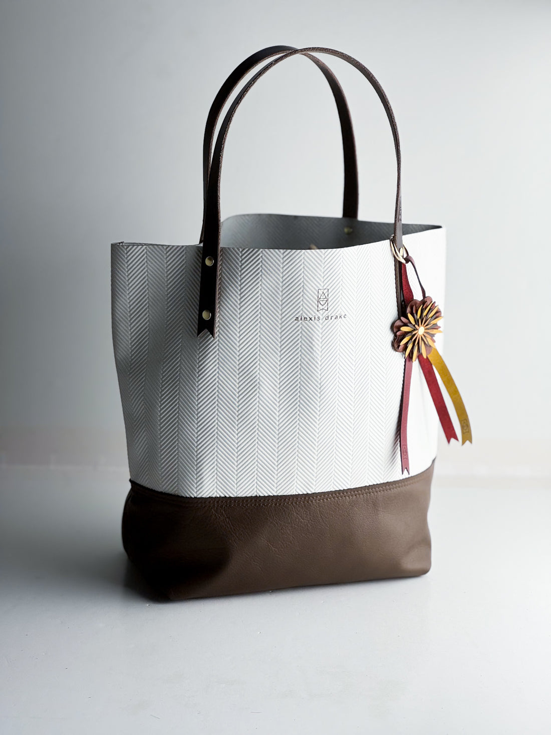 Tote Tuesday Collection | Market Tote | White Embossed + Tobacco