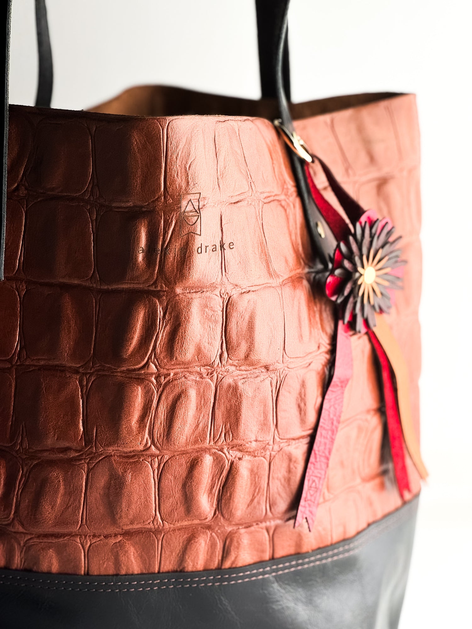 Tote Tuesday Collection | Market Tote | Brown Croc + Black