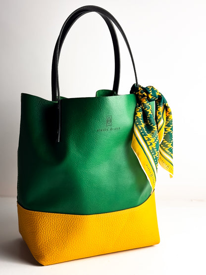 Made To Order | Bison Collection | Market Tote | Kelly Green + Mustard