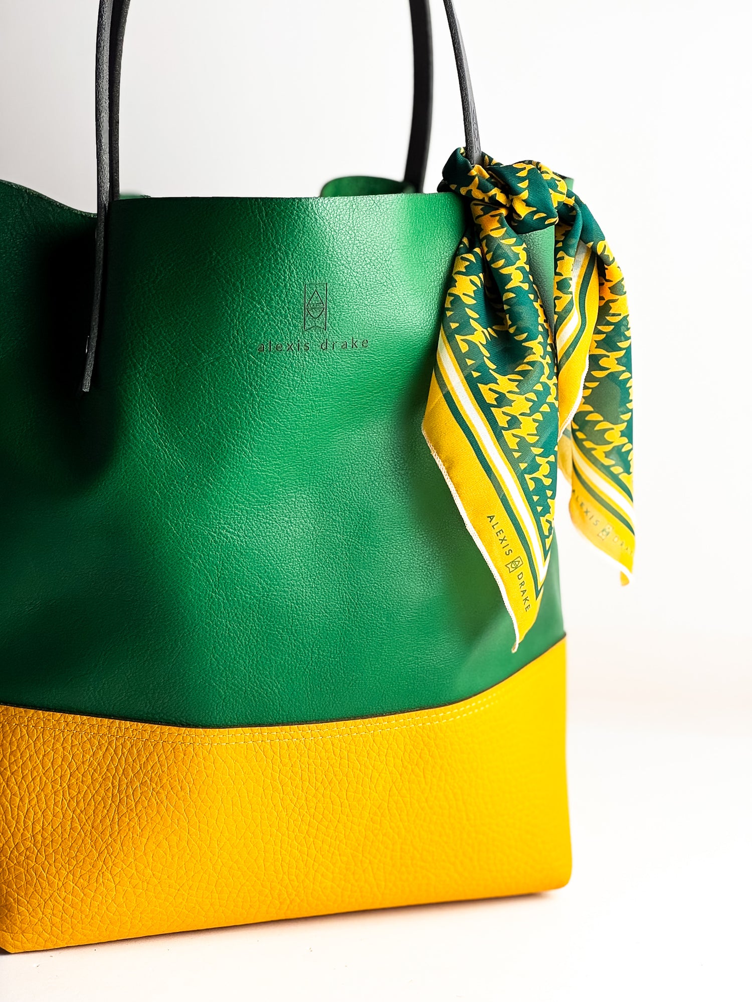 Made To Order | Bison Collection | Market Tote | Kelly Green + Mustard