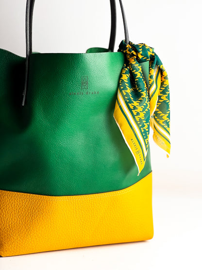 Made To Order | Bison Collection | Market Tote | Kelly Green + Mustard