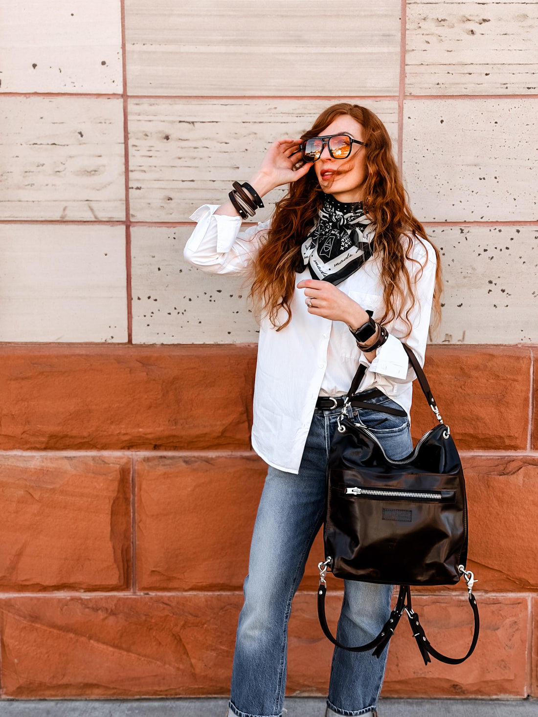 Everyday Collection | Backpack Shoulder Tote | Black + Rocky
