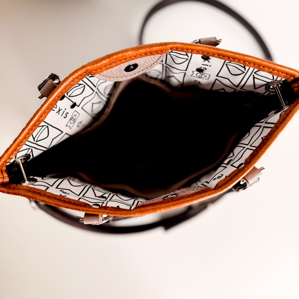 Everyday Collection | Amika Satchel + Crossbody | Black + Whiskey