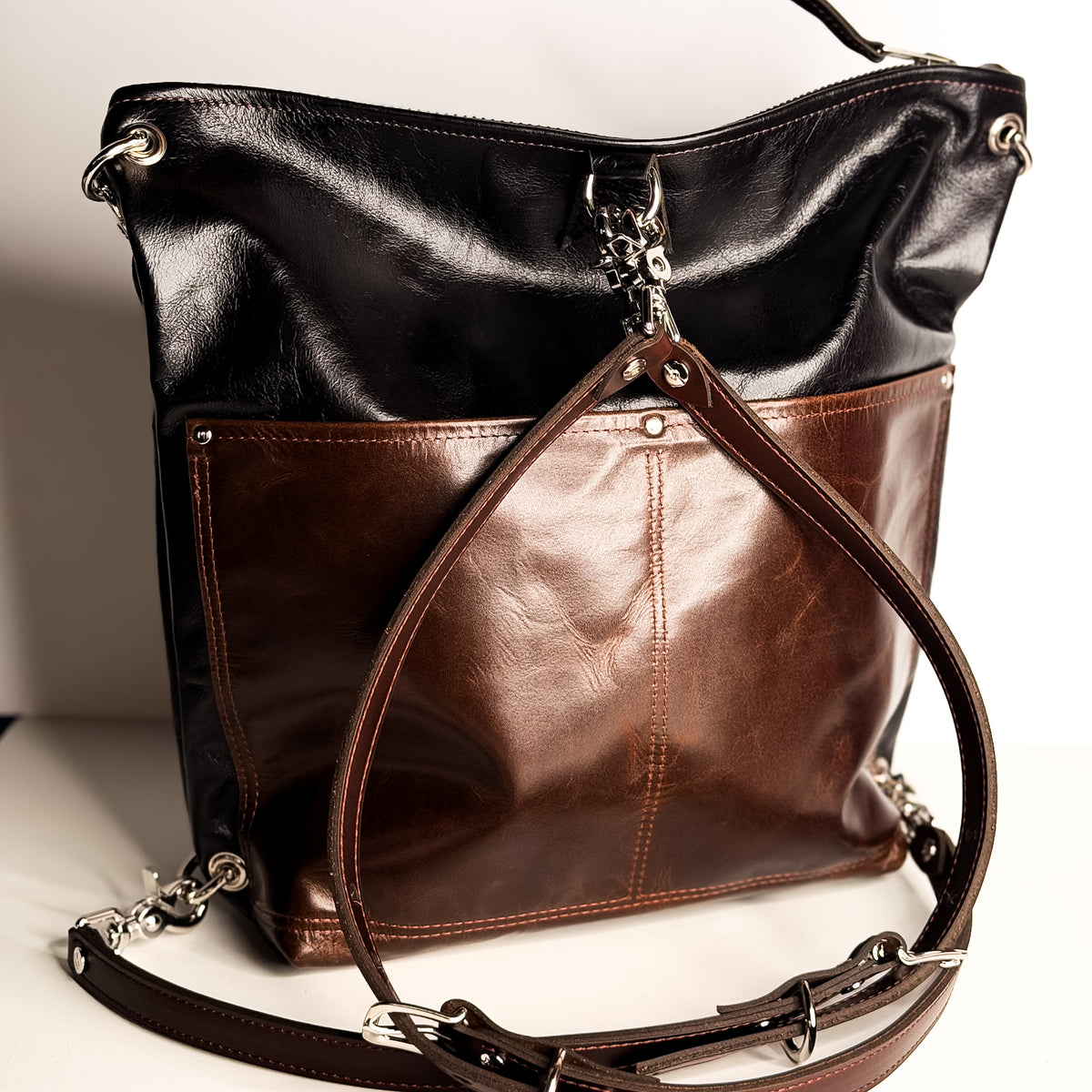 Everyday Collection | Backpack Shoulder Tote | Black + Rocky