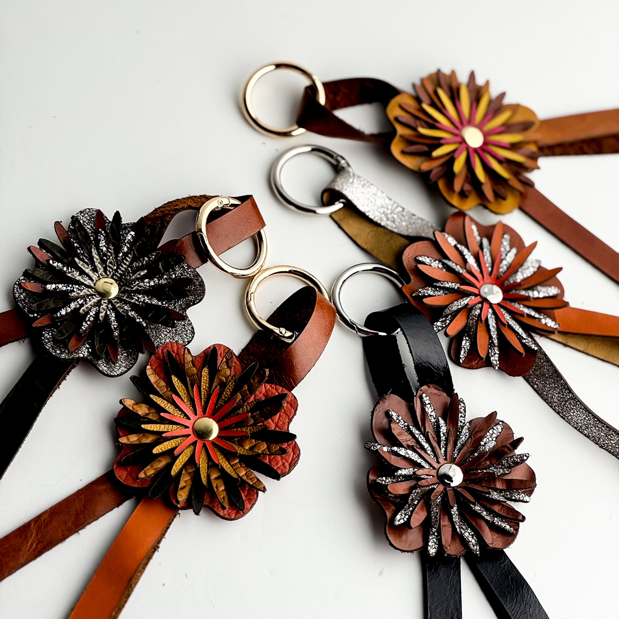 Keychain | Flower Floof Bag Charm | Various Oranges