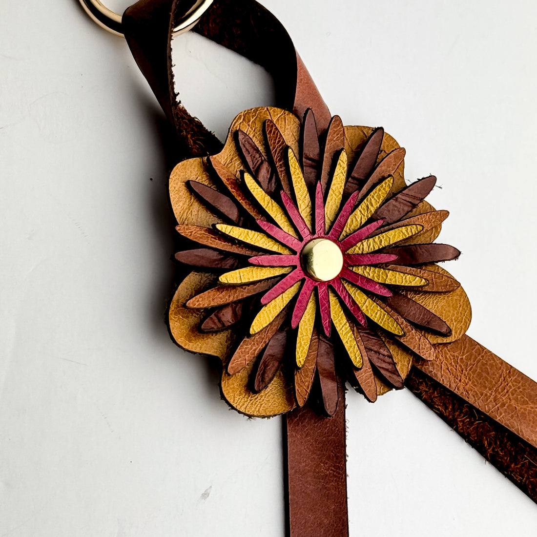 Keychain | Flower Floof Bag Charm | Various Oranges