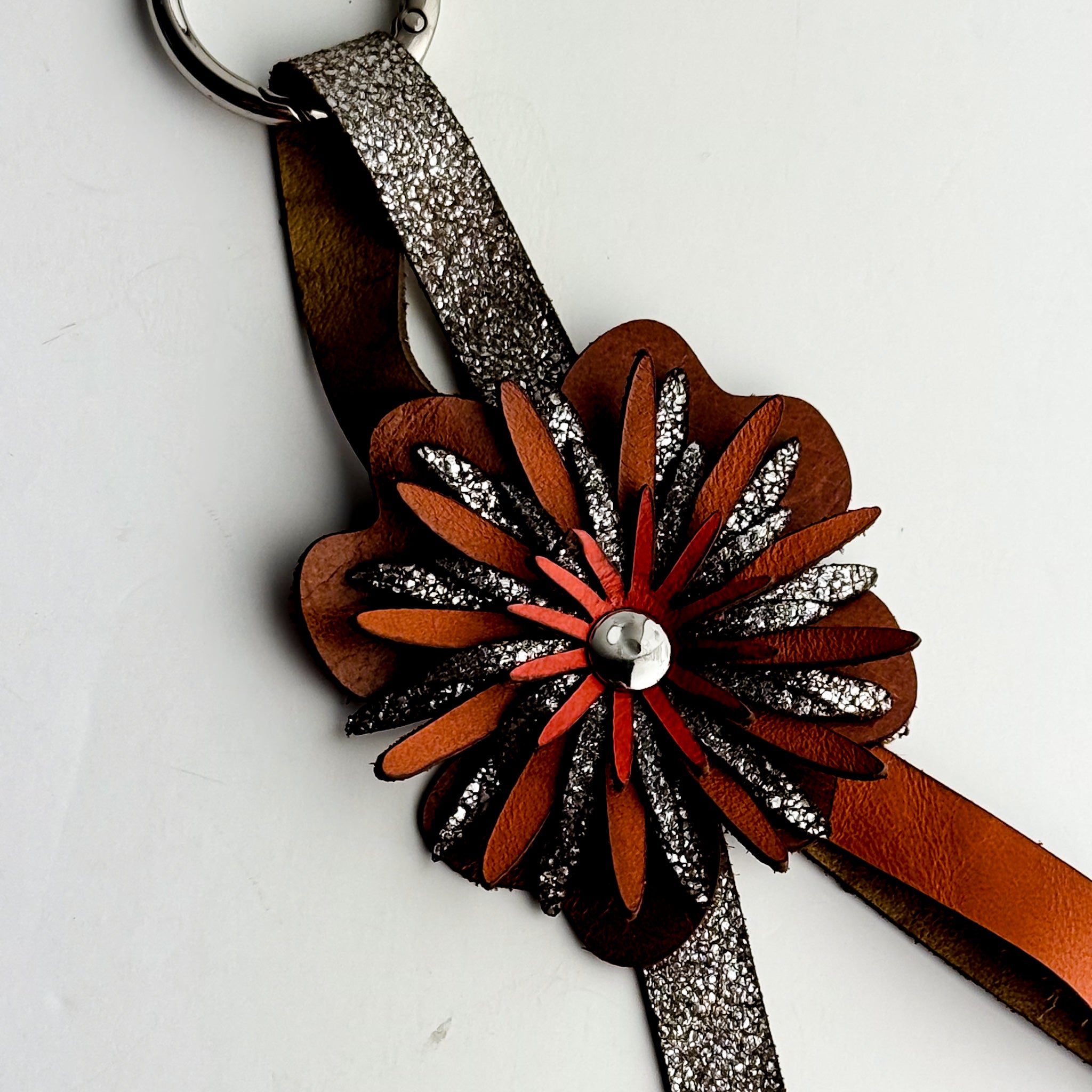 Keychain | Flower Floof Bag Charm | Various Oranges