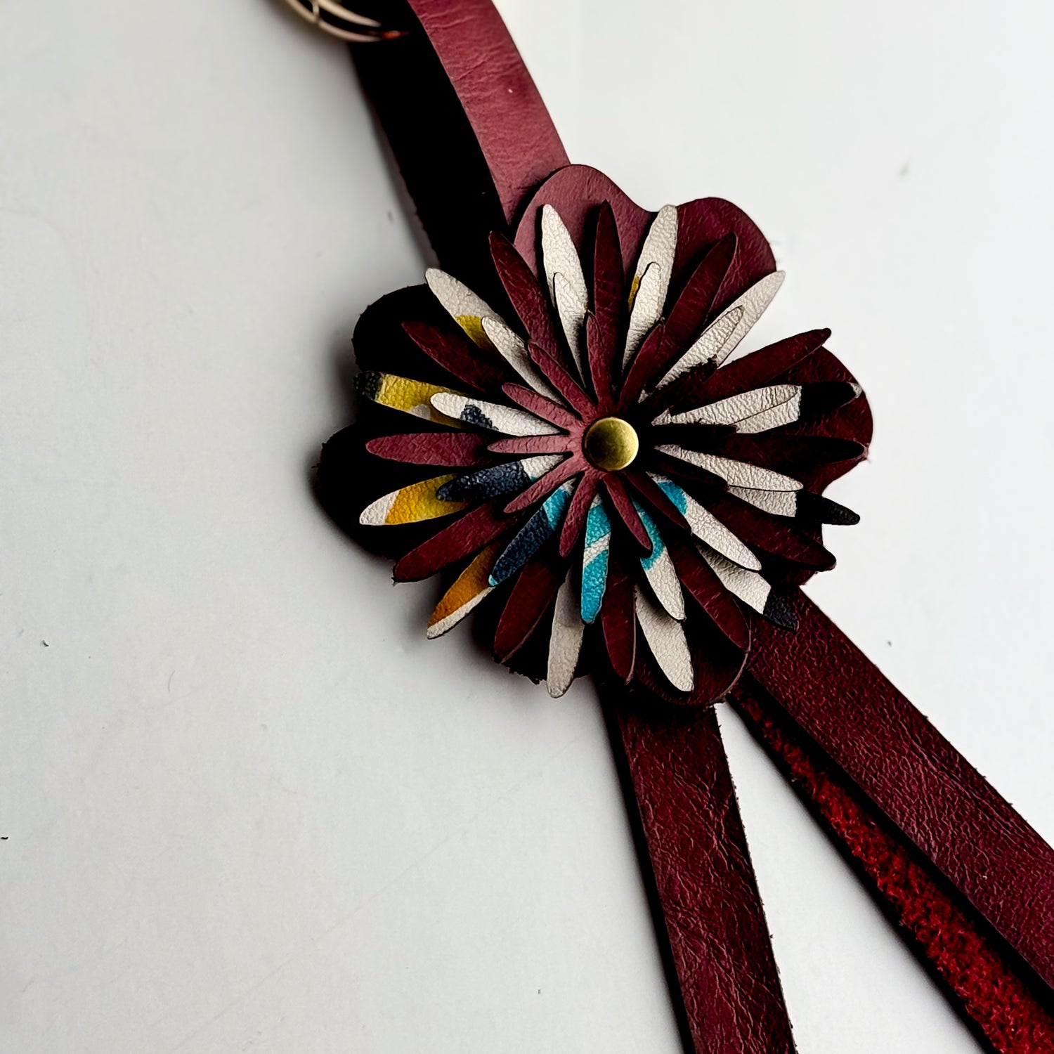 Keychain | Flower Floof Bag Charm | Various Reds