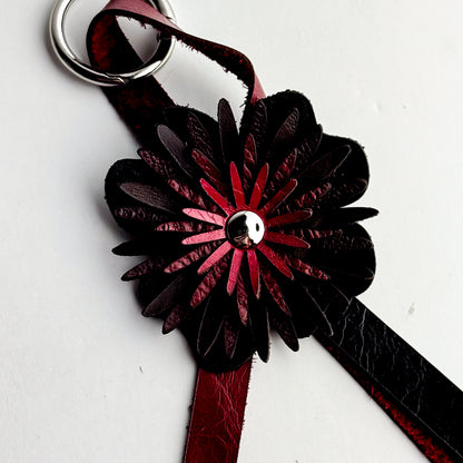 Keychain | Flower Floof Bag Charm | Various Reds