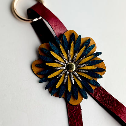 Keychain | Flower Floof Bag Charm | Various Reds