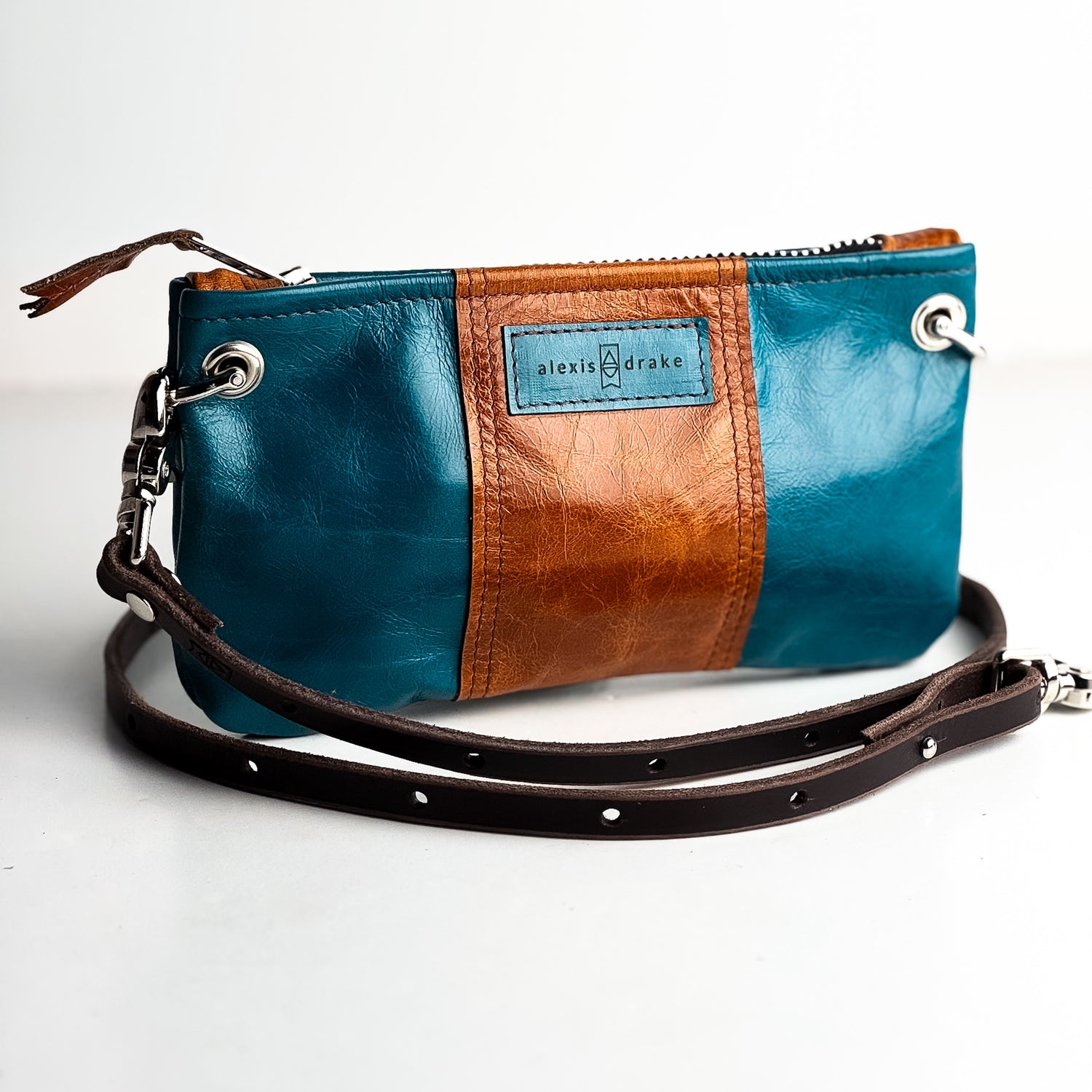 Everyday Collection | Belt Bag Clutch + Crossbody | Turquoise + Whiskey