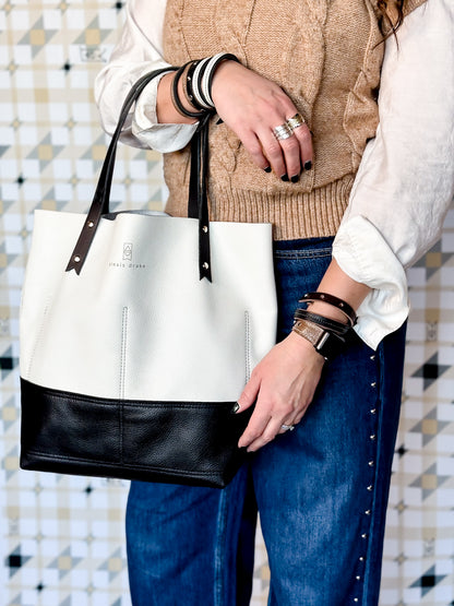 Blank Canvas Collection | Market Tote | Gallery White + Pebble Ink