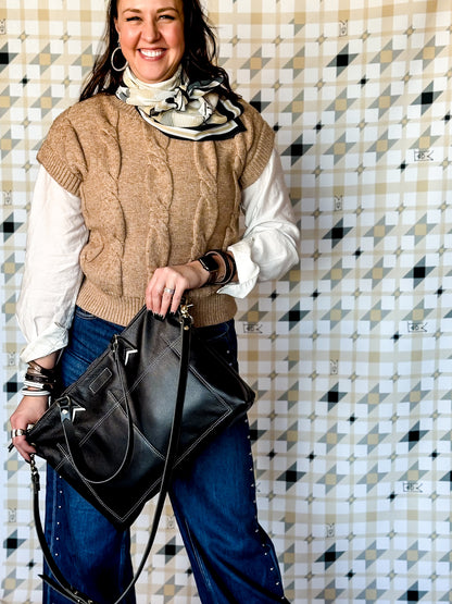 Blank Canvas Collection | Lexie Brief Shoulder Tote + Crossbody | Pebble Ink