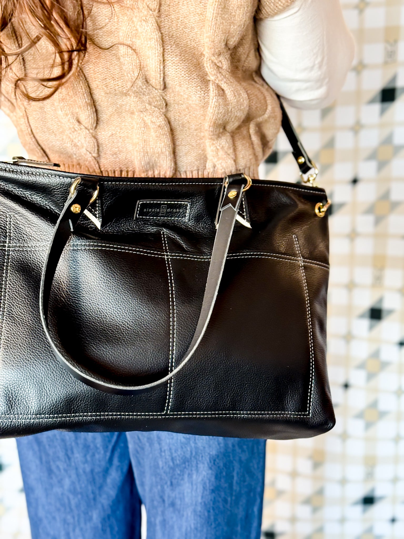 Blank Canvas Collection | Lexie Brief Shoulder Tote + Crossbody | Pebble Ink