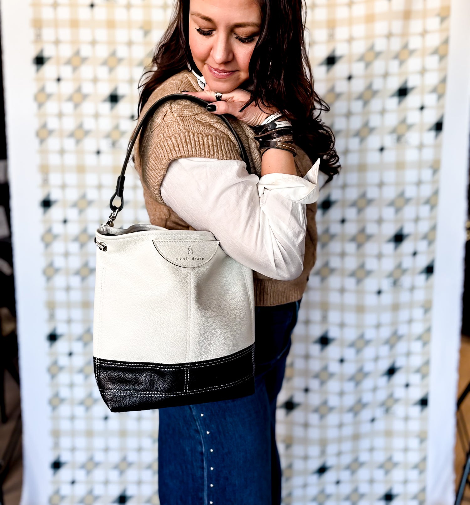 Blank Canvas Collection | Tivoli Shoulder Tote | Gallery White + Pebble Ink