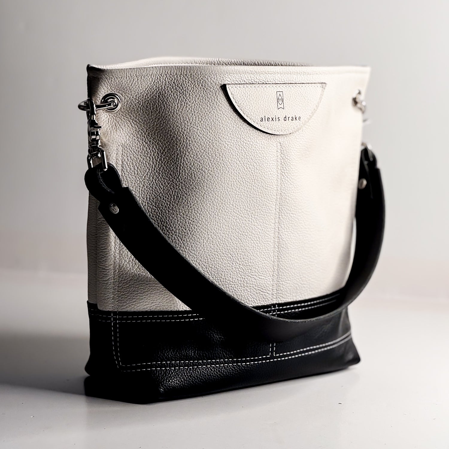 Blank Canvas Collection | Tivoli Shoulder Tote | Gallery White + Pebble Ink