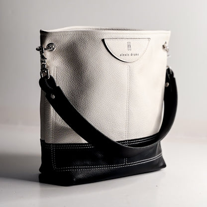 Blank Canvas Collection | Tivoli Shoulder Tote | Gallery White + Pebble Ink