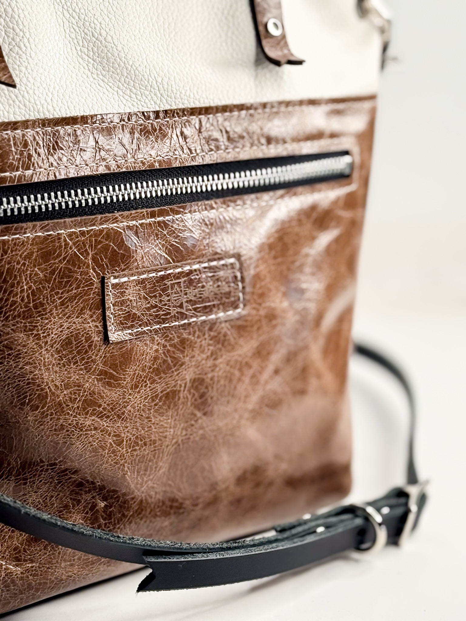 Blank Canvas Collection | Amika Satchel + Crossbody | Gallery White + Clay