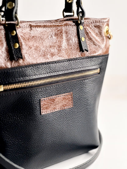 Blank Canvas Collection | Amika Satchel + Crossbody | Clay + Pebble Ink