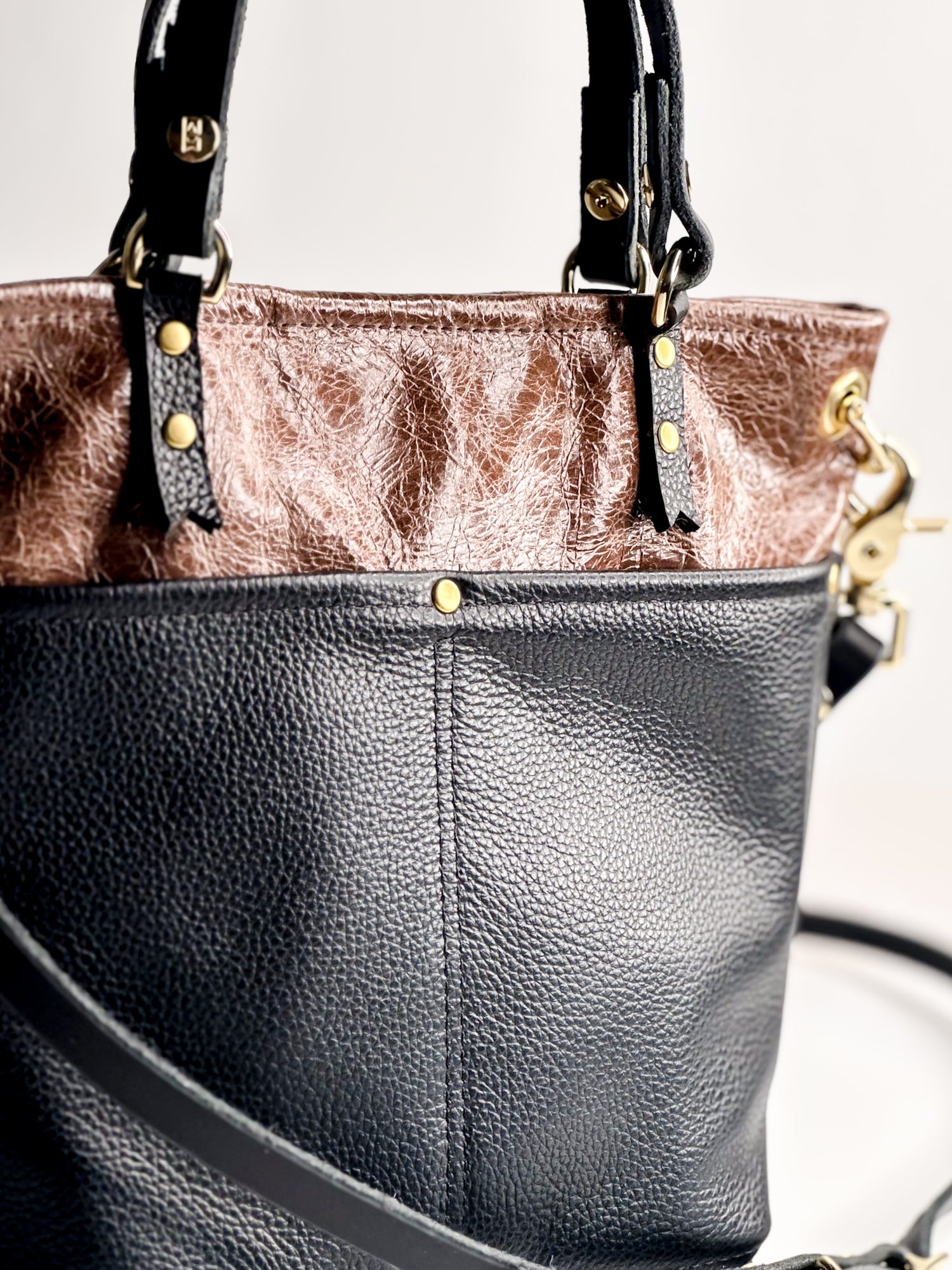 Blank Canvas Collection | Amika Satchel + Crossbody | Clay + Pebble Ink