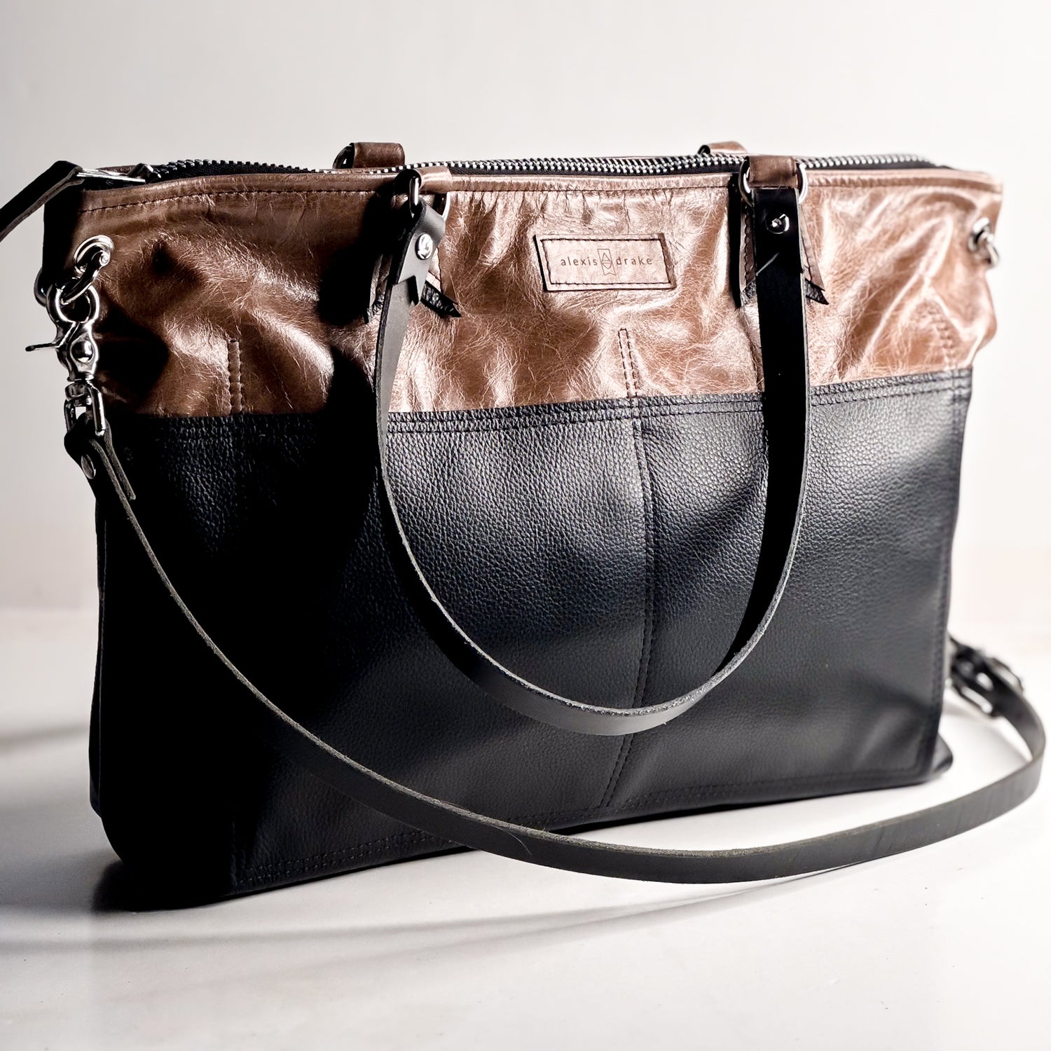 Blank Canvas Collection | Lexie Brief Shoulder Tote + Crossbody | Clay + Pebble Ink