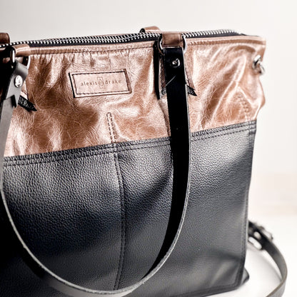 Blank Canvas Collection | Lexie Brief Shoulder Tote + Crossbody | Clay + Pebble Ink