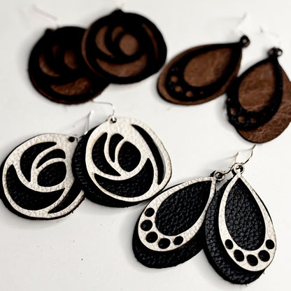 Blank Canvas Collection | Jewelry | Posy Leather Earrings | Various
