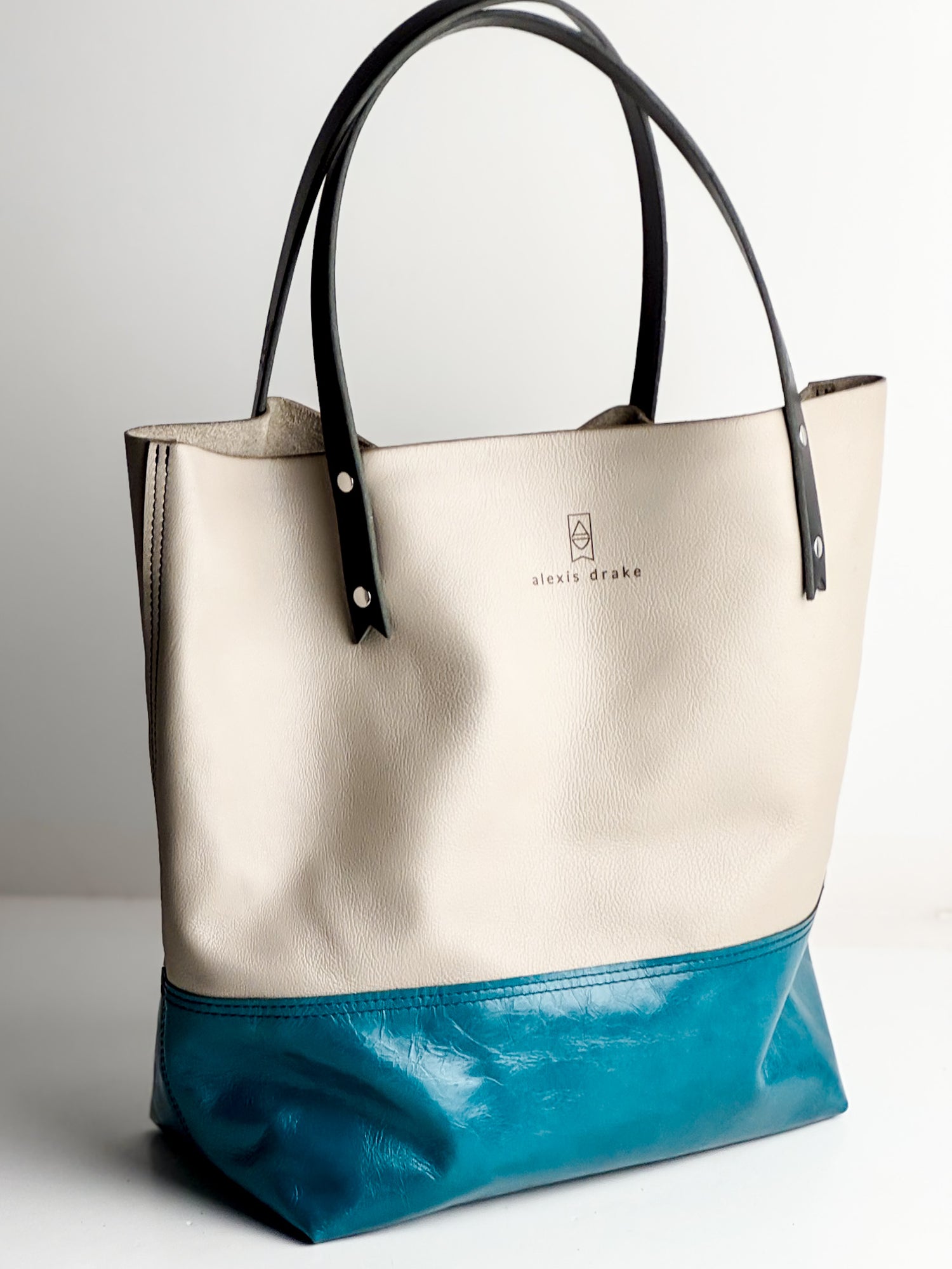 Everyday Collection | Market Tote | Stone Gray + Turquoise