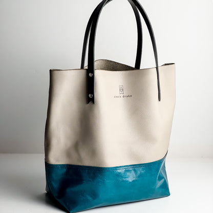 Everyday Collection | Market Tote | Stone Gray + Turquoise