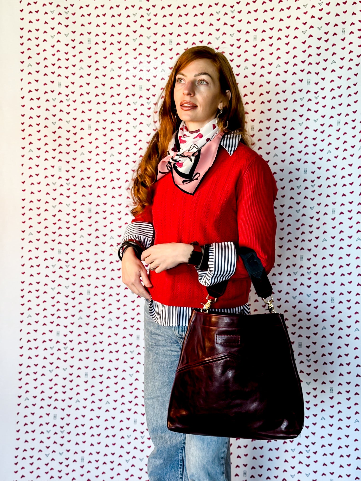 Heart + Hide Collection | Eleanor Shoulder Tote | Wine