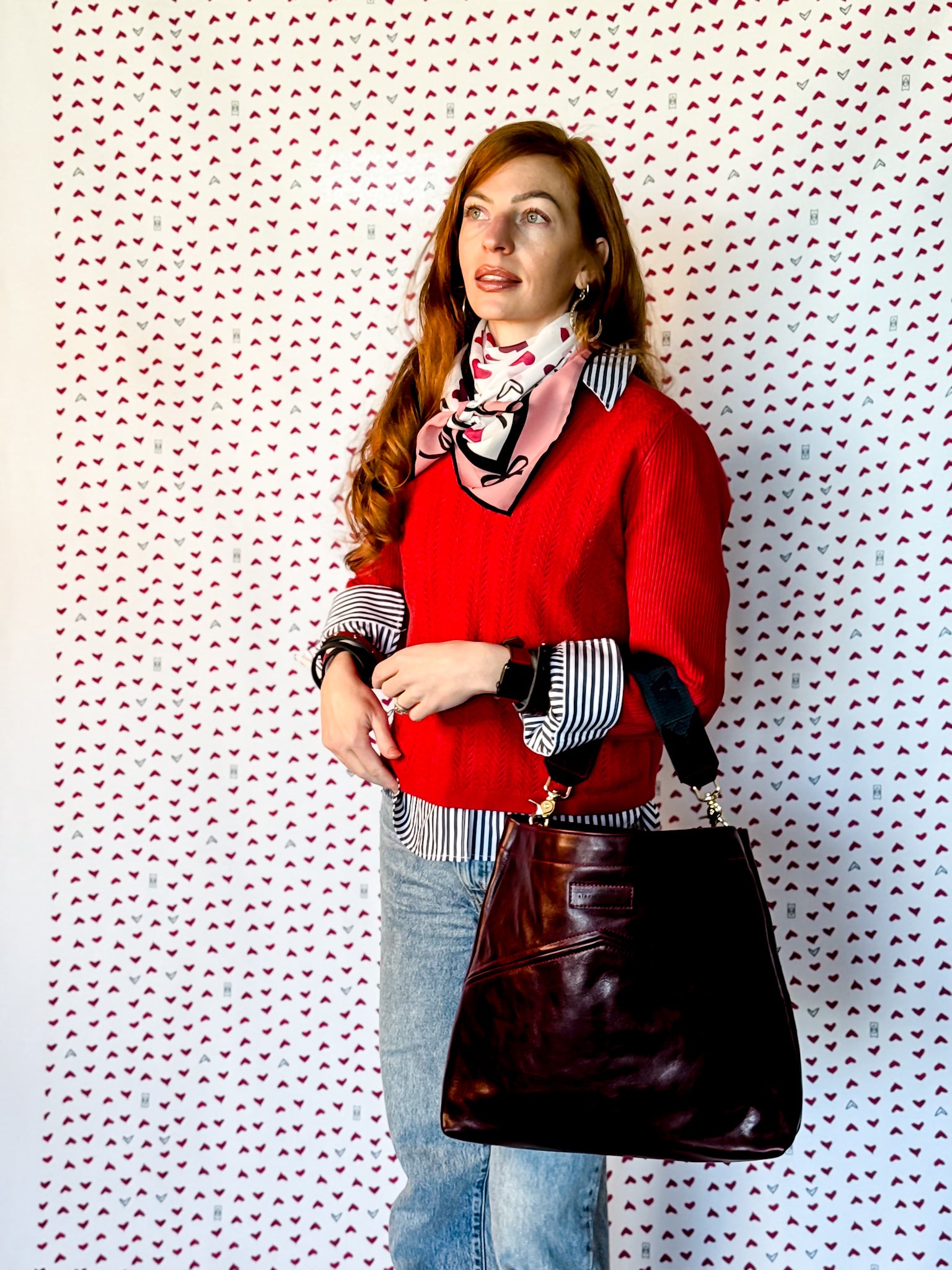 Heart + Hide Collection | Eleanor Shoulder Tote | Wine