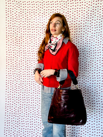 Heart + Hide Collection | Eleanor Shoulder Tote | Wine