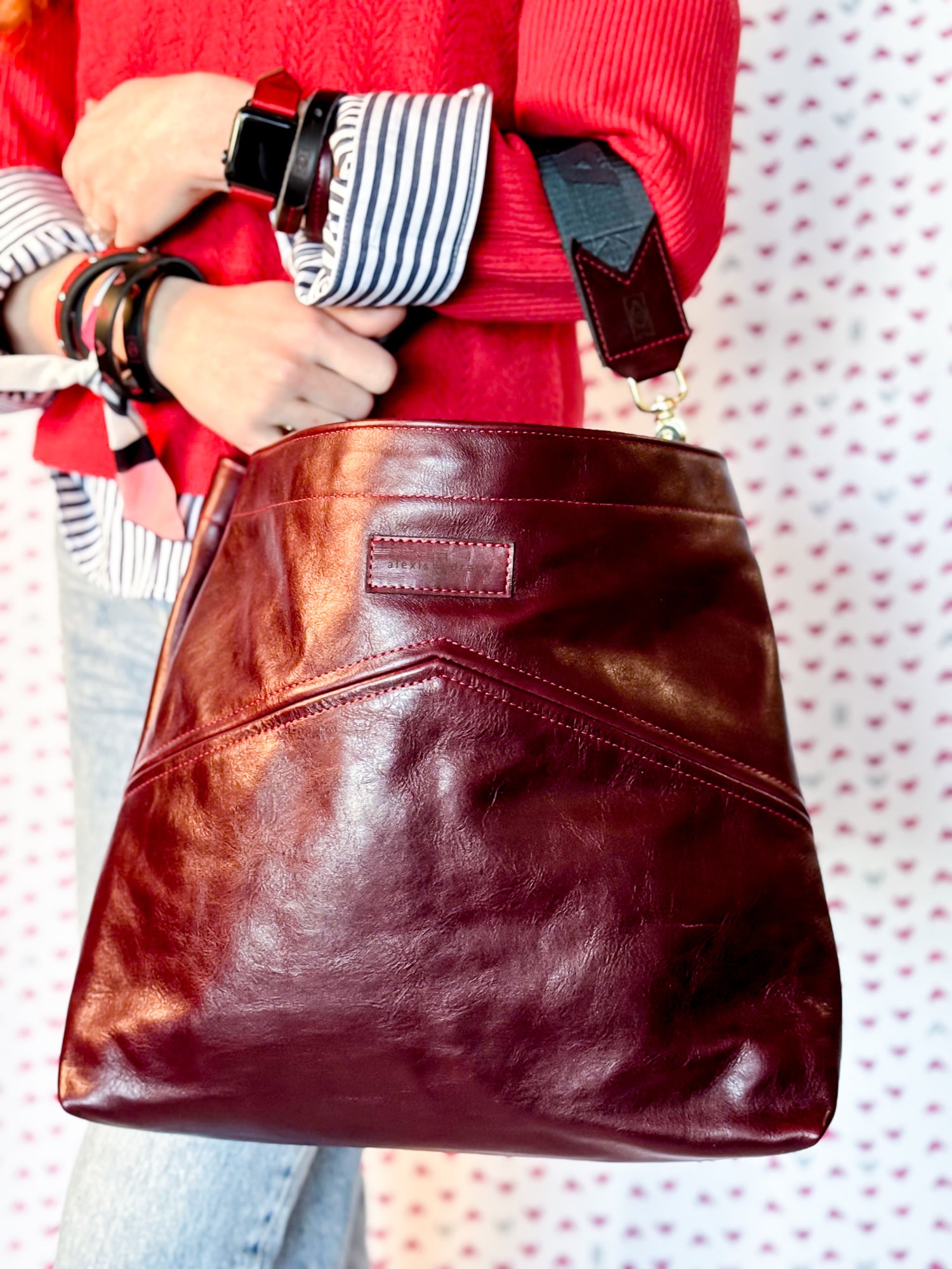 Heart + Hide Collection | Eleanor Shoulder Tote | Wine